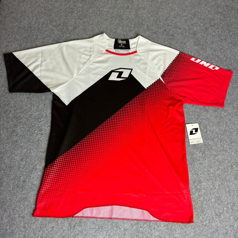 One Industries Vapor Motocross Jersey Mens Large Red Black White Short Sleeve